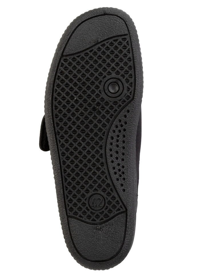 Hausschuh aus weichem, elastischem Textilmaterial SCHWARZ