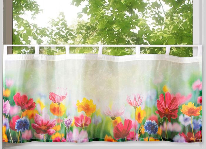 Kurzstore Blumenwiese aus digitalbedrucktem Voile 