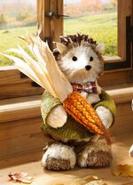 Igel aus Bast, Naturzapfen und Holz BRAUN