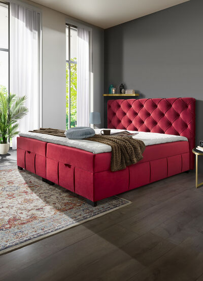 Boxspringbett mit Kaltschaumtopper 