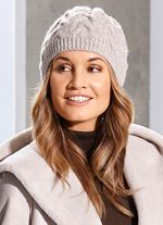 Warme Damen-M&uuml;tze, mit angesagtem Zopfmuster 