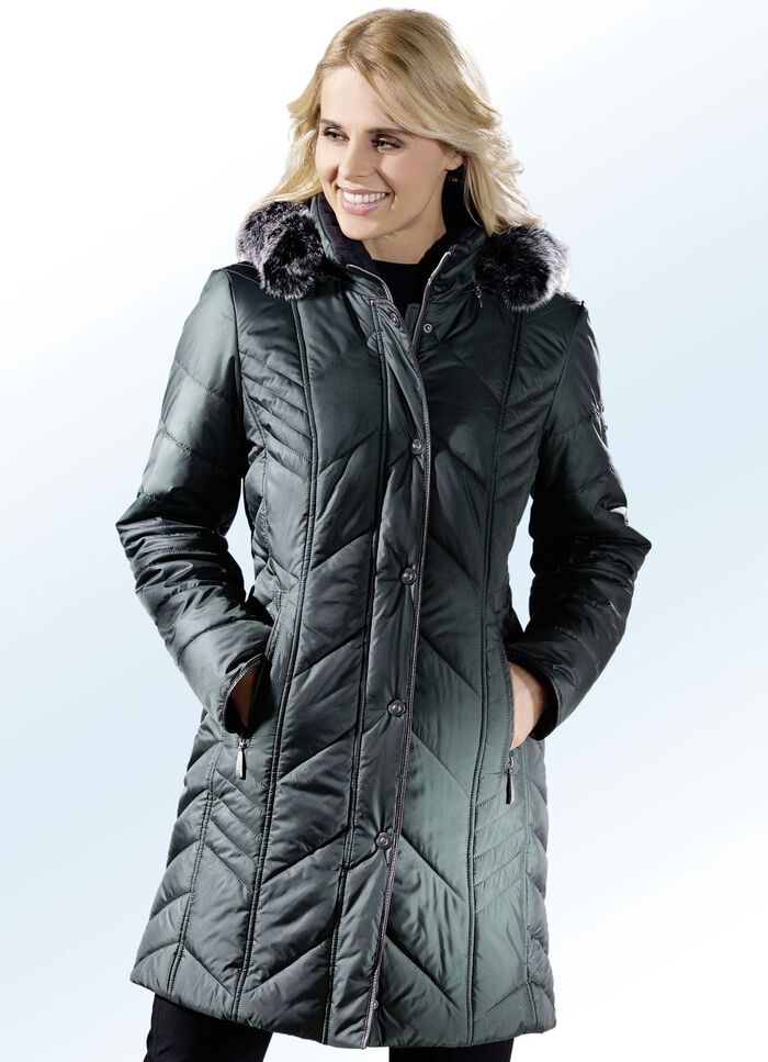 Kurzmantel mit abnehmbarer Kapuze TANNENGR&Uuml;N