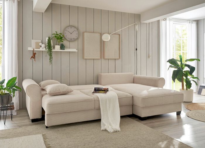 Moderne Polsterecke mit Bettfunktion 