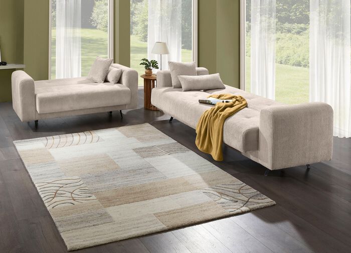 Moderne Polstermöbel mit trendigem Cord-Bezug CREME