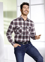  Kariertes Hemd in 2 Farben BORDEAUX-GRAU KARIERT