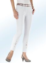 Hose mit Lochstickereien und Strasssteinen WEISS