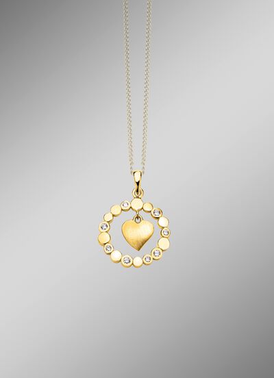 S&uuml;&szlig;er Herz-Anh&auml;nger mit Zirkonia 