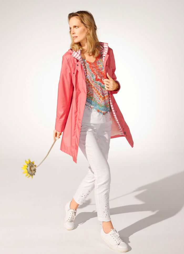 Longjacke mit abnehmbarer Kapuze 