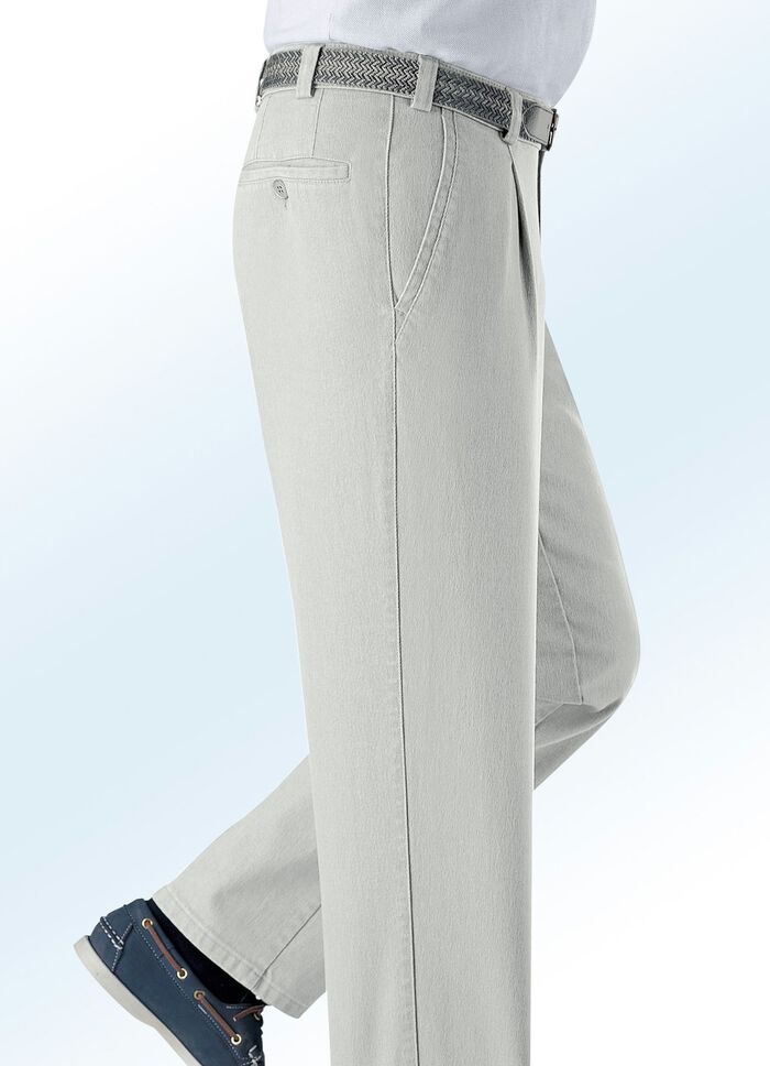 Unterbauch-Jeans mit Bundfalten in 3 Farben 