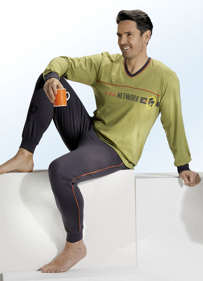 Zweierpack Schlafanz&uuml;ge im Vorteilspack mit V-Ausschnitt 