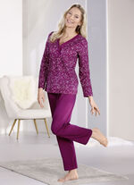 Schlafanzug mit Knopfleiste und langen Ärmeln  