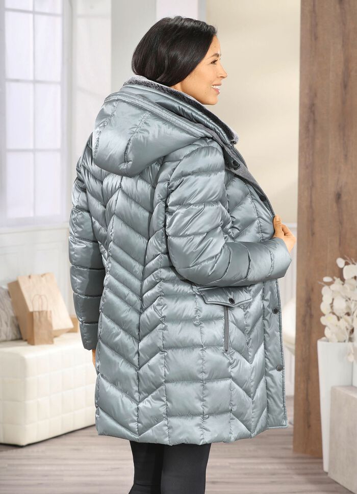 Jacke mit abnehmbarem Kunstpelz-Besatz am Kragen 