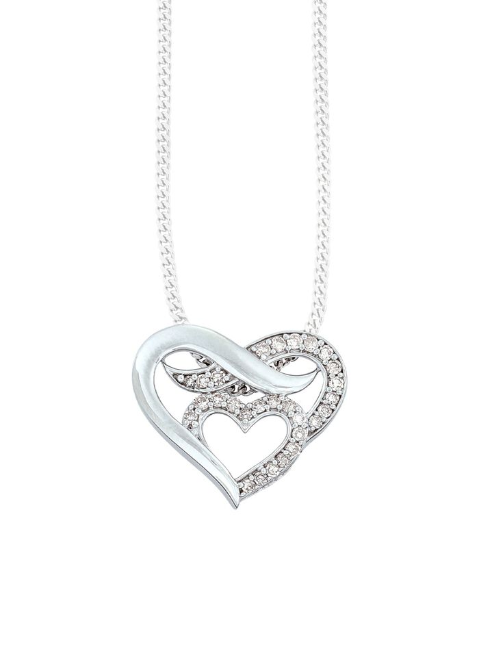 S&uuml;&szlig;er Herz-Anh&auml;nger mit Diamanten 