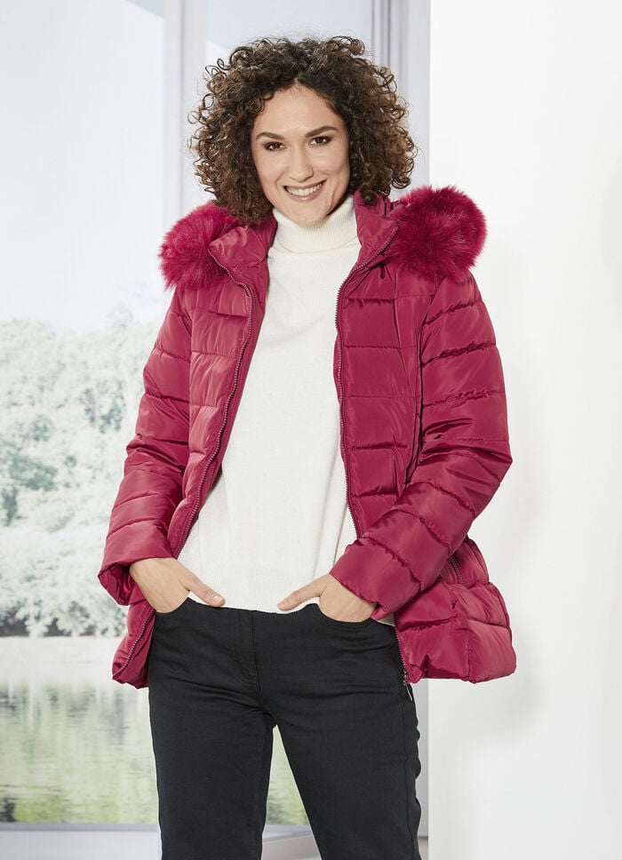 Jacke mit abnehmbarem Kunstpelz-Besatz 