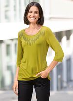 Shirt mit Pl&auml;ttchenzier in 2 Farben 