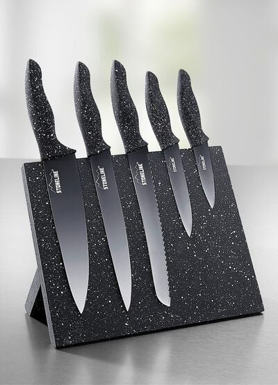 Stoneline&reg; Messerblock, 6-teilig, mit Magnetfeld 