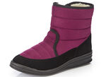 Stiefelette aus weichem, gestepptem Nubukmaterial BORDEAUX