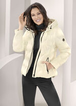 Daunenjacke mit fester Kapuze 