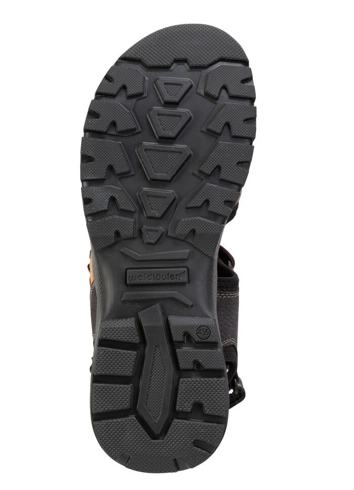 Waldl&auml;ufer, sporliche Damen-Sandalen, Weite H, mit herausnehmbarem Fu&szlig;bett SCHWARZ-BUNT