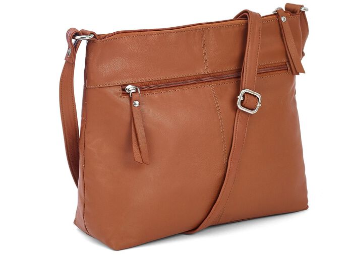 Laurina, Tasche, Damen, mit verstellbarem Umh&auml;ngeriemen COGNAC