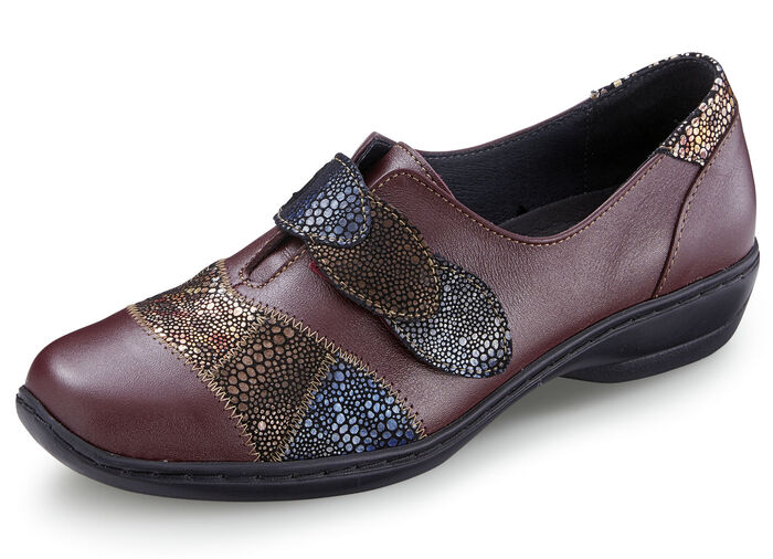 Slipper mit gl&auml;nzender Pr&auml;gung BORDEAUX