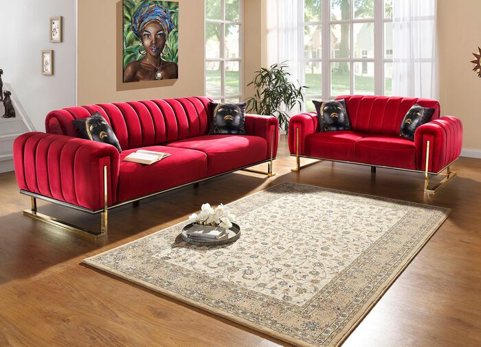 Frei im Raum aufstellbare Polsterm&ouml;bel mit stabilem Metallgestell BORDEAUX