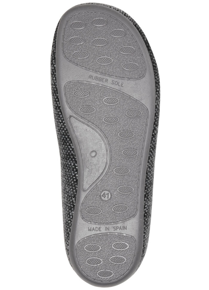 Pantoffel aus dezent gemustertem Textilmaterial GRAU