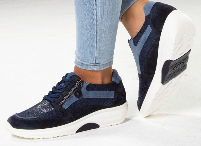 Waldl&auml;ufer Schn&uuml;rschuh mit bester Abrollfunktion BLAU