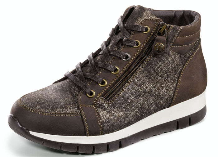 Bootie mit gl&auml;nzender Pr&auml;gung BRAUN