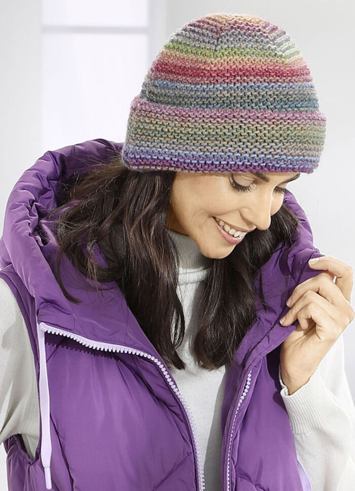 Grobstrick-M&uuml;tze mit Farbverlauf MULTICOLOR