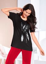 Shirt mit Kontrast-Druck in 2 Farben SCHWARZ