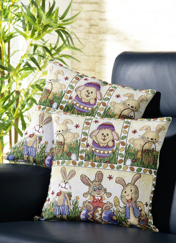 Kissenbez&uuml;ge Hasen-Patchwork, 2er-Set 