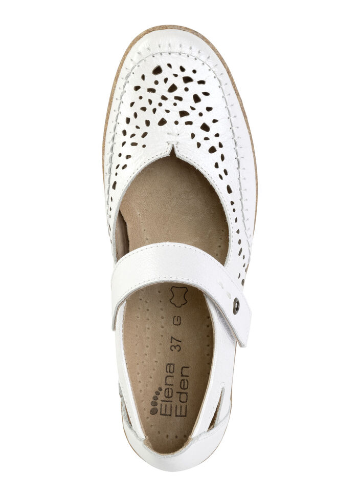 ELENA EDEN Slipper aus luftig durchbrochenem Leder WEISS