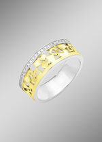 Damenring in Bicolor mit Zirkonia 
