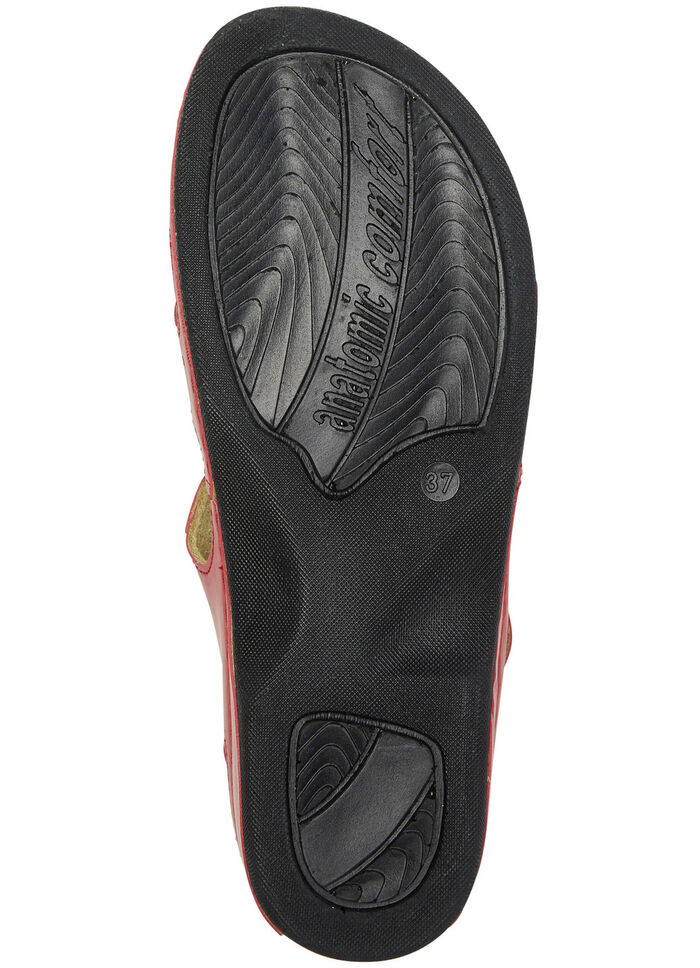 ELENA EDEN, klassische Damen-Sandalen, Weite H, mit Klettverschluss ROT