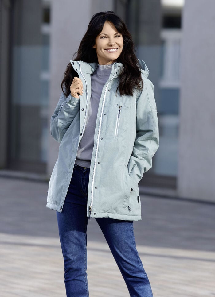 Funktionsjacke mit abnehmbarer Kapuze 