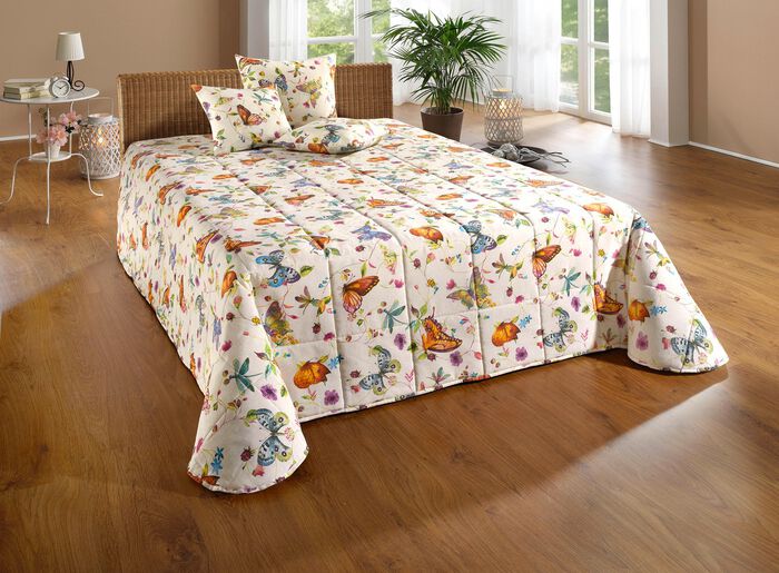 Tagesdecke und Kissenbez&uuml;ge mit Schmetterlingsmotive BUNT