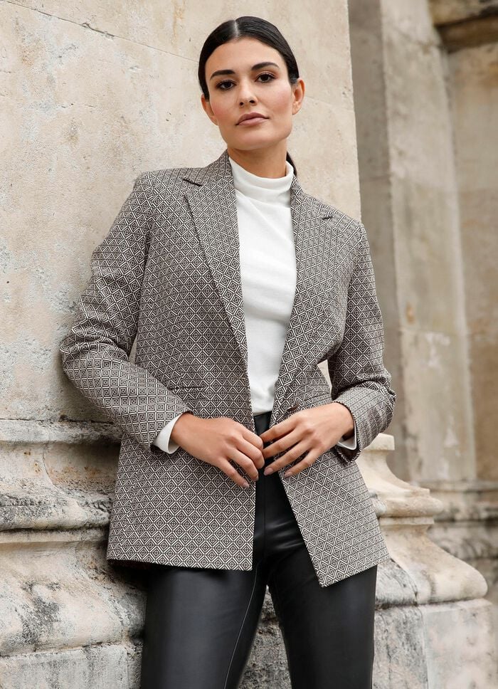 Blazer mit grafischem Dessin 