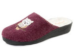 Gefütterte Damen-Hausschuhe, mit Schurwolle BORDEAUX