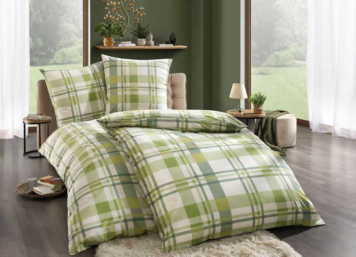 Moderne Bettw&auml;sche-Garnitur GR&Uuml;N