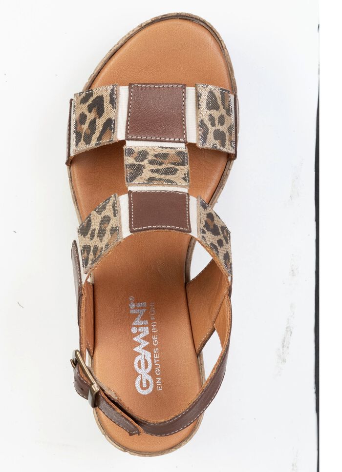 Gemini, trendige Damen-Sandaletten, Weite G, aus Leder BRAUN-BEIGE