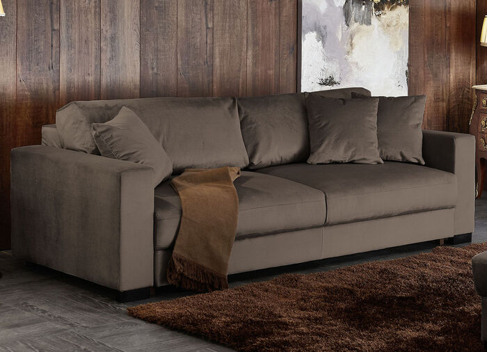 Schlafsofa mit bequemer Schaumstoffpolsterung BRAUN