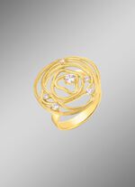 Mattierter Damenring mit Zirkonia 