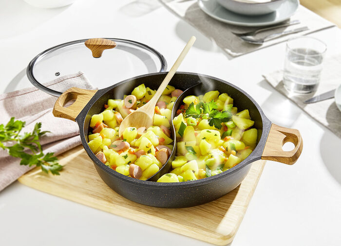 Multi-Pfanne mit Glasdeckel 