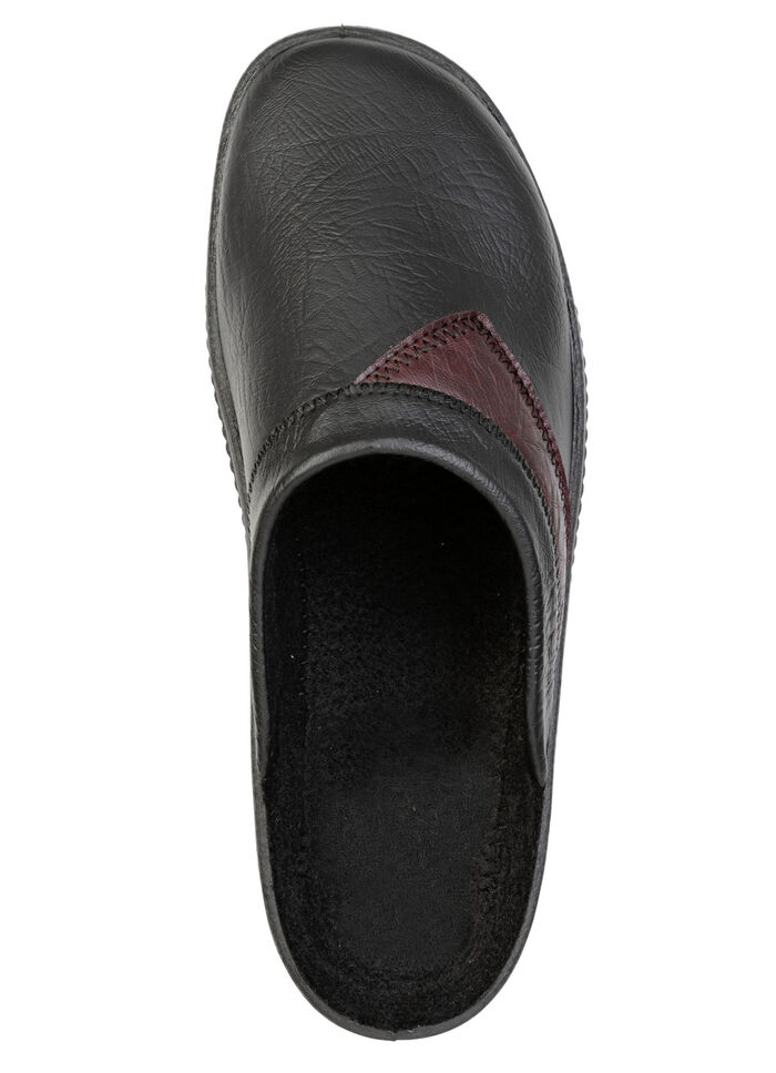 Klassische Herren-Pantoletten, mit anatomisch geformtem Fußbett SCHWARZ-BURGUND