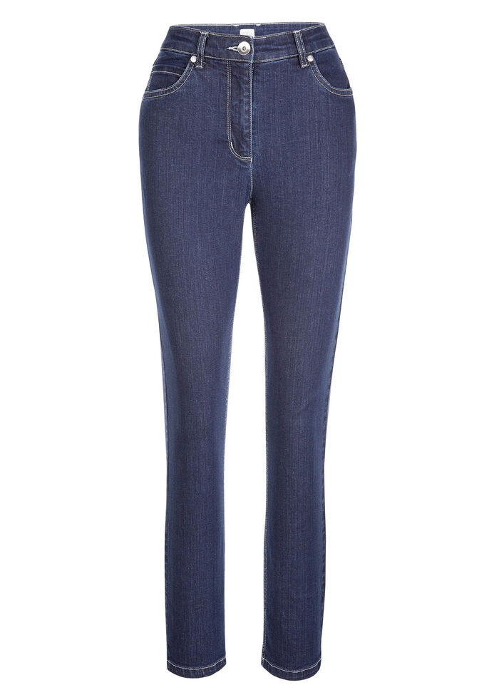 Jeans in klassischer 5-Pocket-Form DUNKELBLAU
