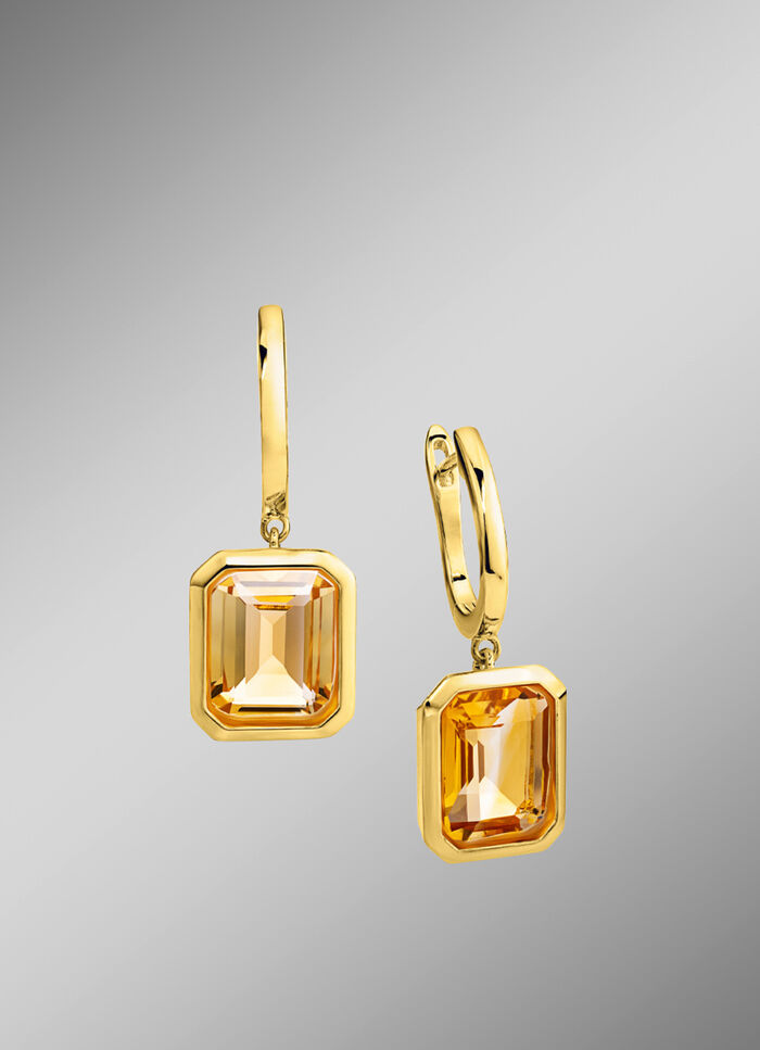 Moderne Ohrringe mit echt Citrin 