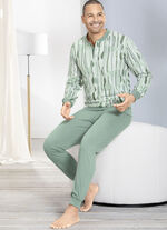 Schlafanzug mit Knopfleiste und Bündchenabschlüssen 