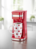 Single-Kaffeemaschine mit Keramik- und Thermobecher 