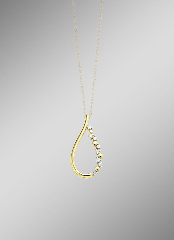 Eleganter Tropfen-Anh&auml;nger mit synth. Zirkonia 